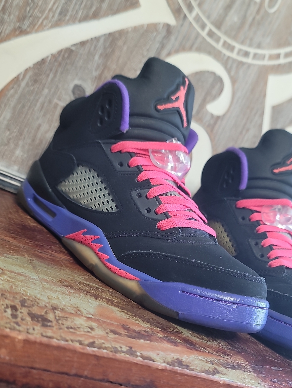 🔥 Nike Air Jordan 5 'Raptors' "Ember Glow/Fierce Purple" Wmns 8, Great Cond. - Picture 6 of 16